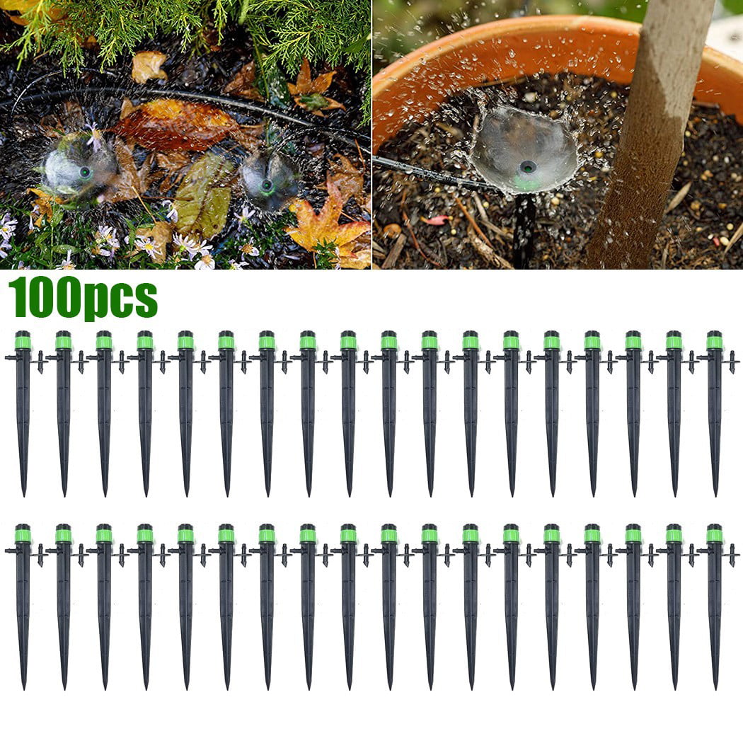 100X Micro Bubbler Drip Irrigation Adjustable Emitter Stake Water Dripper New