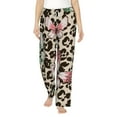 thumbnail image 2 of Picia Leopard Dots Womens Soft Woven Cotton Elastic Waistband Sleep Pajama Pant Lounge Sleep Pant With Pockets And Drawstring-Small, 2 of 9
