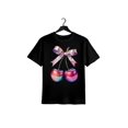 thumbnail image 1 of Women's anime Cherry & Bow Print Cotton T-Shirt Casual Round Neck Tee Breathable Summer Top for Daily Wear & Parties Machine Washable Party attire Colorful Graphic Tee Comfortable Fit Ladies, 1 of 6