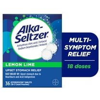Alka Seltzer Effervescent Heartburn Relief Tablets, Lemon Lime, 36 Count