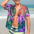 thumbnail image 7 of Haiem Wild flowers of clover and butterfly Printed Hawaiian Shirt for Men - Men’s Casual Beach Summer Shirts - Stretch Fabric with Modern Fit,X-Large, 7 of 7