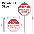 thumbnail image 2 of Stop Campground Closed (10 Pack) 10 inch X 10 inch Octagon Plastic Signs with Aluminum Mounting Stakes Weather Resistant UV Protected for Workplace Private Property and Construction, 2 of 8