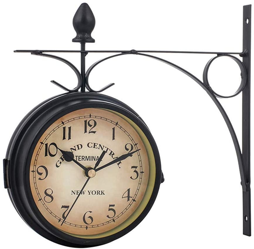 Antique Vintage Double Sided Wall Clock Home Decor Station Clock Gift M195BRANA 