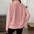 thumbnail image 5 of HLKJKLS Oversized Sweatshirt For Women Lapel Half Zipper Plush Pocket Hooded Sweatshirt Pink S-Xxl, 5 of 7