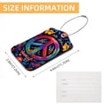 thumbnail image 5 of Peace Sign Square PU Leather 2 Pack Travel Tag - Bag Tag - Suitcase Tag with Privacy Cover and Stainless Steel Ring - Suitable for Travel, Backpack, and Handbag, 5 of 7