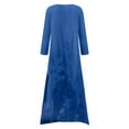 thumbnail image 5 of Robe d'Été Maxi Manches Demi-Cou Décontractée Longue Plage Boutons Robe Grande Taille Boho Robe Robe Longue Ruchée Fluide pour les Femmes, 5 of 5