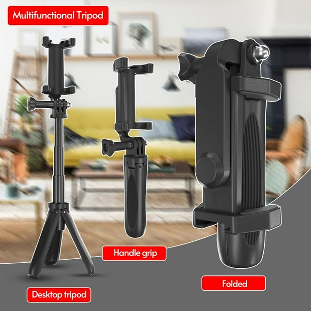 Mini Soporte de Teléfono de Trípode de Escrito Plegable Por Mini Portátil Con 3 Seciones Extensibles de la Longitud del Clip de Teléfono Ajustable Para El Teléfono