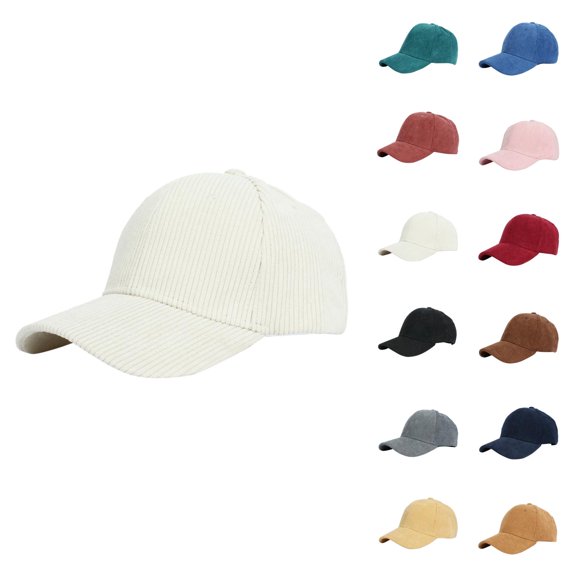 Corduroy Baseball Cap for Women Men Casual Solid Color Adjustable Size Baseball Hat for Fall Winter