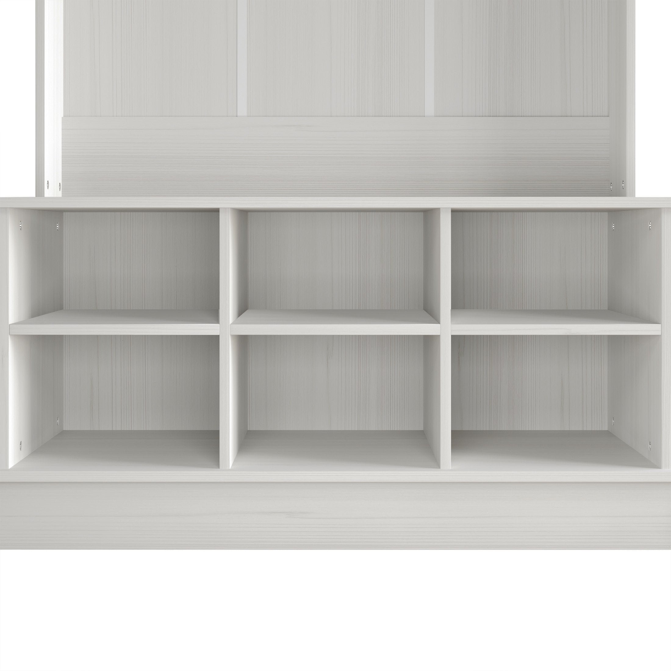 Castle Place Modern Hall Tree with Storage, Light Grey, 77 lb, 39.99 x 15.76 x 67.38 Inches