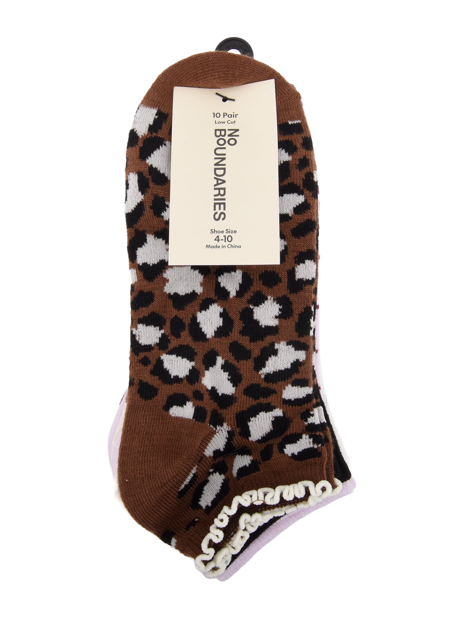 No Boundaries Women’s Low Cut Socks, 10 Pack, Shoe Sizes 4-10