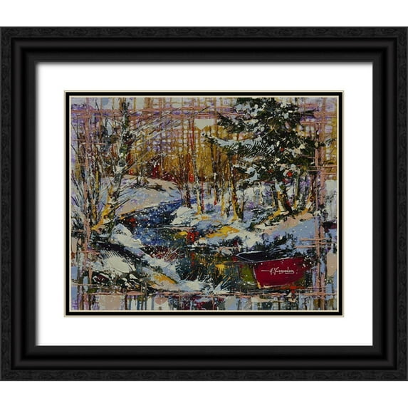 Chodyukov, Aleksander 32x26 Black Ornate Wood Framed with Double Matting Museum Art Print Titled - Winter Mood II