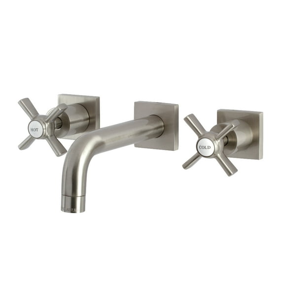 Kingston Brass KS6128ZX Millennium Double-Handle Wall Mount Bathroom Faucet, Brushed Nickel