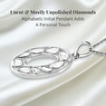 thumbnail image 4 of Polki Diamond Initial Necklaces for Women in 925 Sterling Silver Platinum Plated Size 20"- O Letter Necklace I4 Clarity Jewelry Anniversary Wedding Unique Christmas Gifts, 4 of 6