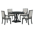 thumbnail image 5 of Harper & Bright Designs Farmhouse Dining Set for 4, Wood Kitchen Extendable Round Dining Table Set with 4 Upholstered Chairs, Black, 5 of 9