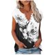 thumbnail image 2 of ICHUANYI Clearance Women Summer V-neck Floral Print T- Button Comfortable Female Blouses Tops(Black, XL) ICHUANYI WER2023081116410, 2 of 5
