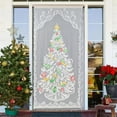 thumbnail image 5 of Christmas Tree Lace Curtain – 78"x39" White Sheer Window Panel with Snowman Pattern, Threaded Pole Top – Holiday Window Decoration for Living Room, Bedroom, or Party Backdrop, 5 of 6