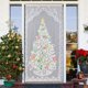thumbnail image 5 of Cortina de Encaje con Diseño de Árbol de Navidad de 198 X 99 Cm | Cortinas Blancas de Poliéster con Varillas Roscadas | Decoración Navideña de Muñeco de Nieve | Cortina Aislante Que Bloquea La Luz |, 5 of 6