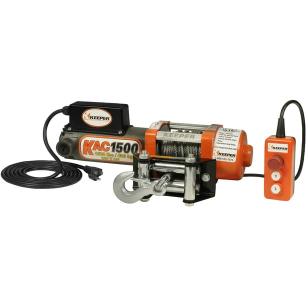 Keeper KAC15042 110/120 Volt AC 1500 Pound Capacity Electric Winch with