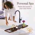 thumbnail image 3 of Luxury Bamboo Bathtub Tray Caddy - Expandable and Foldable Nonslip Bath Caddy with Book/Tablet and Wine Glass Holder - Gift for Her or Him by Bambüsi, 3 of 10