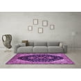 thumbnail image 3 of Ahgly Company Indoor Round Oriental Purple Industrial Area Rugs, 7' Round, 3 of 4
