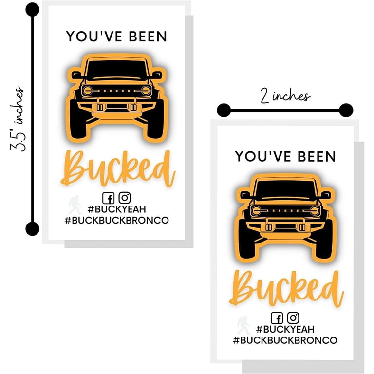 You Have Been Bucked Hang Tags - 50 Pack Bronco Game Tags, 2x3.5 Inch, For Ford Bronco Owners