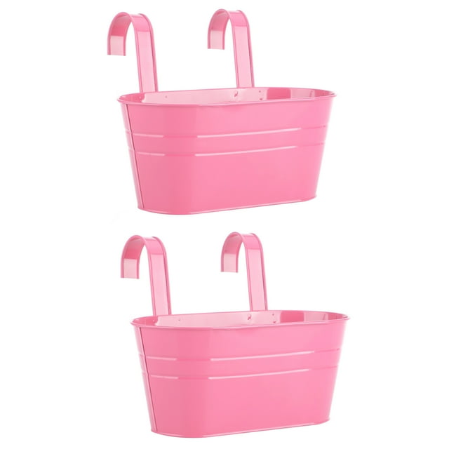 Flower Pots 2PCS Garden Tool Balcony Plant Holder Metal Hanging Planter Iron Home Decor For Railing Fence Hooks