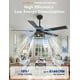 thumbnail image 3 of Ventilador de techo Parrot Uncle, 52 pulgadas, rústico, motor DC, 6 velocidades, 3 of 9