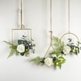 thumbnail image 2 of Floral Hoop Wreath Artificial Rose Flowers Metal Hoop Wreath with Eucalyptus Leaves Geometric Metal Ring Wreath Hanging Wall Hoop Garland for Wedding Nursery Wall Decor, 2 of 9