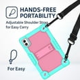 thumbnail image 7 of SOATUTO for Doundy/Azeyou 2025 10.1 Inch HD Tablet Case,Shockproof Kids Hybrid Protective Cover Built in Kickstand Shoulder Strap for Doundy Android 14 10.1 Inch HD Tablet (Green/Pink), 7 of 7