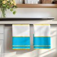 thumbnail image 7 of Modern Blue Gold Kitchen Towels Set of 4, Minimalist Geometric Yellow Striped Absorbent Dish Towels for Kitchen, Microfiber Hand Towel, Quick Drying Tea Towel for Cleaning Decorative Dishcloths, 7 of 7