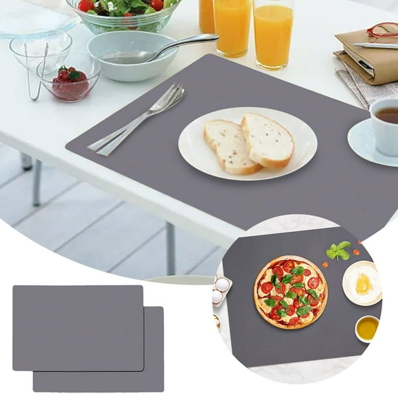 CY5O5ee Set Of 2 Silicone Placemats, 11.8*15.7inch Rectangular Kitchen Counter Mat Easy To Clean Waterproof Table Mats for Dining Table Indoor Outdoor