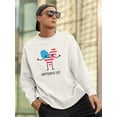thumbnail image 2 of Happy 4th Of July Cartoon Heart Sweatshirt Men -Image by Shutterstock, Male 4X-Large, 2 of 4