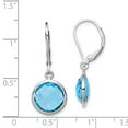 thumbnail image 2 of FB Jewels Sterling Silver Rhodium-plated Blue Topaz Earrings, 2 of 2