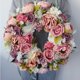 thumbnail image 4 of de flores de peonía artificial grande de 20 "para puerta de Peonías rosas con Puerta de bienvenida floral de granja p Colcomx Corona de puerta de entrada rosa de 50 cm, 4 of 8