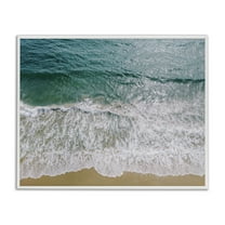 Stupell Industries Coastal Sea Waves Landscape Photography White Framed Art Print Wall Art, 20 x 16