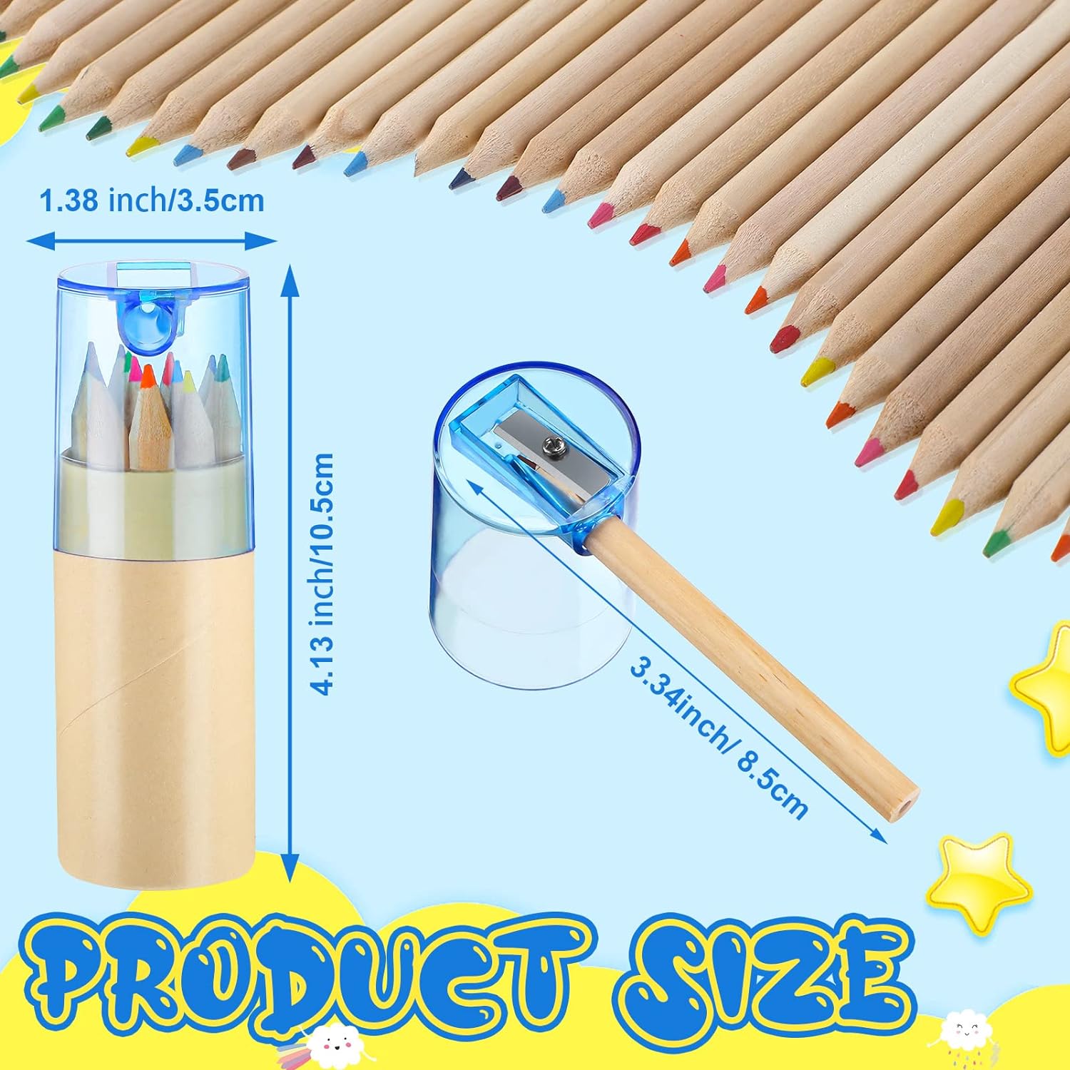 48 Packs Mini Drawing Colored Pencils Bulk with Sharpener Portable Color Pencils in Tube Gift for Artists Writing Sketching Painting Classroom School Supplies(12 Color)