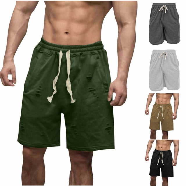 JDQJBZ Men's Athletic Gym Shorts Solid Color Drawstring Pockets Lightweight Active Shorts