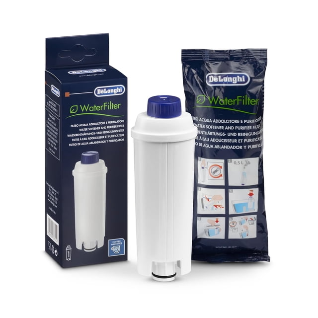 De'Longhi DLSC002 Reemplazo de filtro de agua sin BPA, paquete de 1, blanco