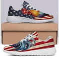thumbnail image 3 of Patriotic Shoes Rooster American flag Print Sneakers Lightweight Comfortable Running Shoes for Men Women White Size 6, 3 of 7