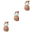 thumbnail image 3 of Bewildely Ramillete de muñeca decorativo de tela para dama de honor, flor nupcial hecha a mano y ligera, rosa N1, blanco lechoso Type1 NO1, 3 of 6