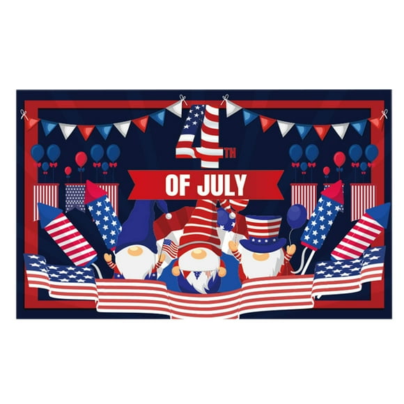 Fondo de tela del Día de la Independencia | Decoración de la fiesta patriótica del 4 de julio | Estandarte rojo azul con ojales metálicos | Serpentina reutilizable resistente al agua | 72x44