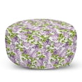 thumbnail image 1 of Mauve Pouf Cover with Zipper, Spring Tree with Vibrant Blossoms Frangrance Botany Plant Eco Illustration Print, Soft Decorative Fabric Unstuffed Case, 30" W X 17.3" L, Lilac Green, by Ambesonne, 1 of 5