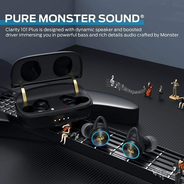 Monster Clarity 101 Plus Wireless Earbuds Bluetooth 5.0 IPX5