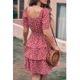 thumbnail image 3 of Vestido PRETTYGARDEN 2025 Floral de Verano con Escote Cuadrado Rojo Talla S, 3 of 6
