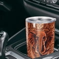thumbnail image 4 of Personalized Elephant Tumbler Customized Name Cups With Lid Wood Drawing Style Stainless Steel Insulated Coffee Mug Gift for Girl Daughter Sister Animal Lovers Christmas Birthday, 4 of 6