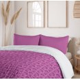 thumbnail image 6 of Ambesonne Damask Duvet Cover Sets, Monochrome Curvy Floral Art, 2-Queen, Pink Magenta, 6 of 7
