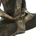 thumbnail image 5 of 12" x 16" Brass Polystone Meditating Buddha Sculpture with Engraved Carvings and Relief Detailing, by DecMode, 5 of 12