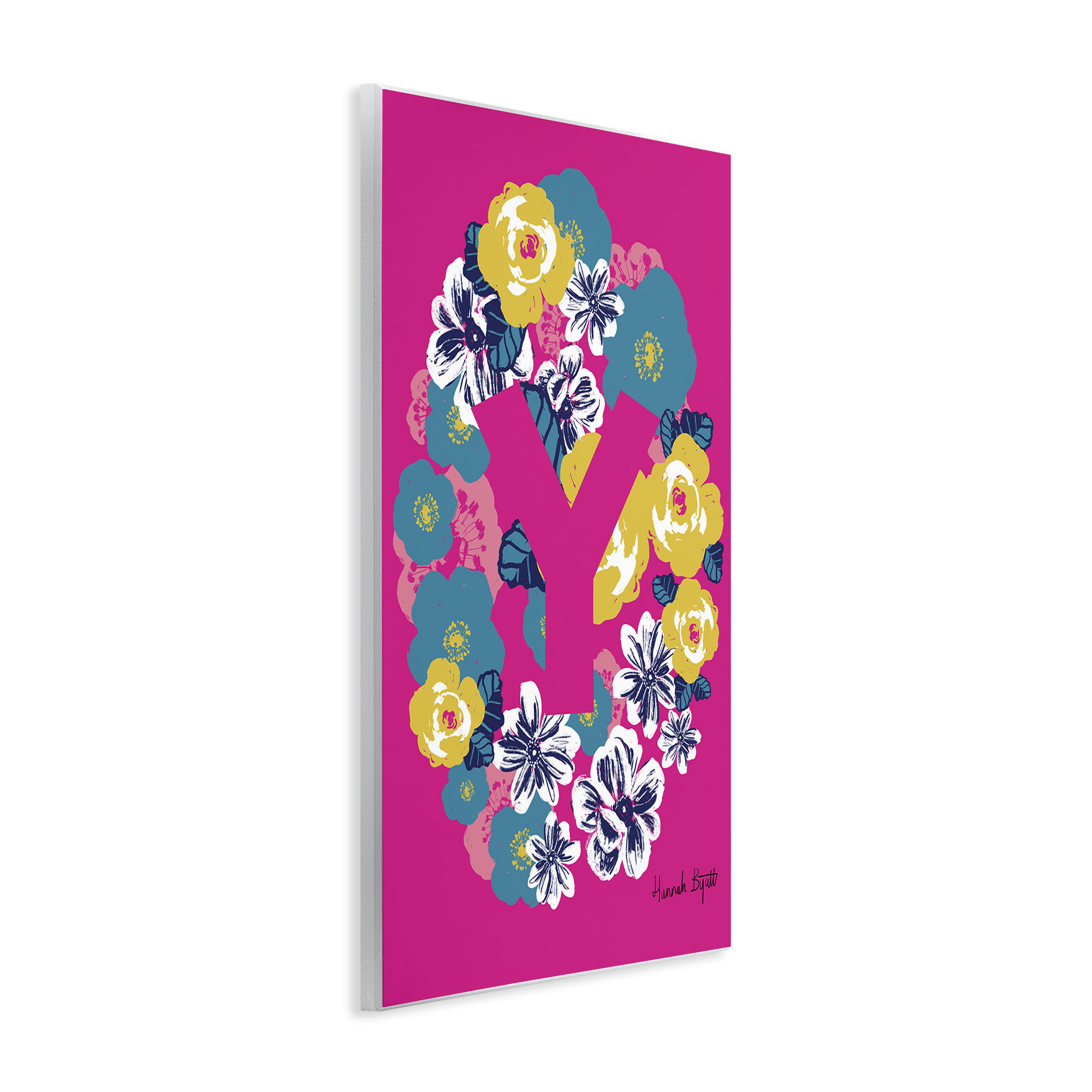 Stupell Industries Floral Bloom Letter Y Botanical & Floral Painting Unframed Art Print Wall Art, 10 x 15