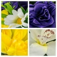 thumbnail image 5 of Sympathy Silks Artificial Cemetery Flowers Purple Rose/Yellow Dahlia/White Orchid Bouquet & Saddle with Vase, 5 of 7