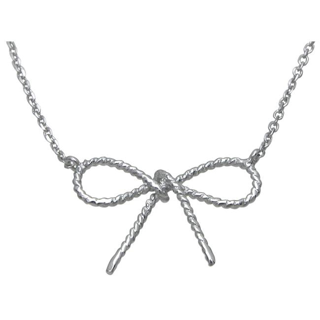 Sterling Couture n6961 Sterling Silver Bow Tie Necklace - Walmart.com